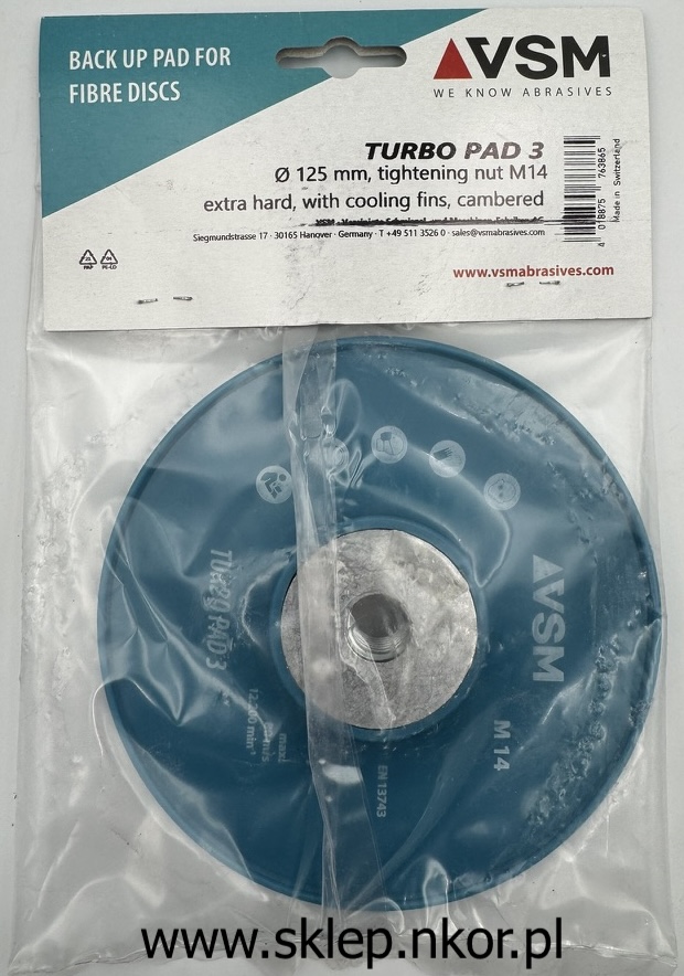 Podkładka pod dysk fibrowy VSM 125 mm-M14 TURBO PAD 3