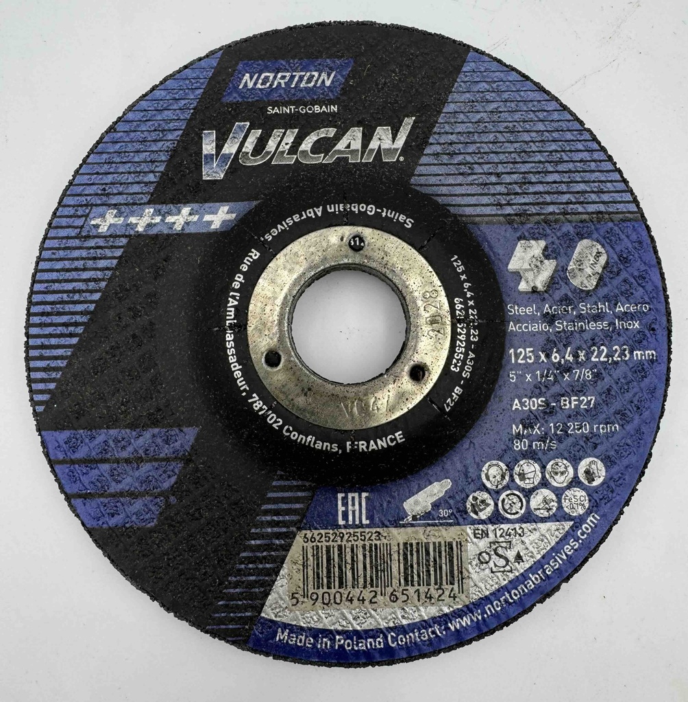 Tarcze do szlifowania metalu Norton Vulcan 125x6,4mm 25 szt.